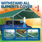 Quictent 10x20 ft Heavy Duty Carport Canopy Galvanized Car Tent Outdoor Garage Boat Shelter with Reinforced Structure, No Sidewall - Green