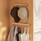 Pull Out Bra Hanger for Closet, Sliding Hooks Rack for Belt Ties Tank Top Scarf Jewelry, Space Saving Organizr for Wardrobe Cabinet, Left Side 12 Hooks Rail, 2 Pcs