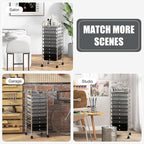 GOFLAME 10-Drawer Rolling Storage Drawer Cart, Utility Cart with Removable Drawers & Metal Frame, Mobile Art Craft Drawer Cart with Lockable Wheels for Home, Office, Studio, School, Gray Gradient