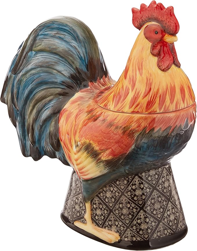 Certified International 11.25" Gilded Rooster 3-D Cookie Jar, One Size, Multicolor