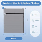 3Pcs 12 x 16 Inches Laundry Bags for Delicates, Durable Honeycomb Mesh Laundry Bags, Sturdy Zipper Laundry Bag for Lingerie, Clothes, Shoes, Socks, Gray