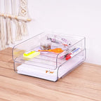 Tomorotec Desk Letter Tray Set, A4 Size Clear PET Stackable Document Organizer Office Desktop File Paper Holder Book Storage Rack Side Load Anti-Skid Stacking Support Convex Bottom (2X Portrait)