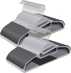 SONGMICS Conjunto de 50 Cabides Plásticos, Cabides com Abertura em U, que Economizam Espaço, 0,5 cm de Espessura, 41,5 cm de Comprimento, Gancho Giratório 360°, Cinza Claro e Escuro BRCRP41G-50