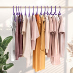 NEATERIZE Thick Heavy Duty Hangers - Purple Plastic Clothes Hangers 38 Pack - Great for Coat Hanger, Jackets Jeans & Suit Hanger for Closet, New Apartment Essentials Percheros Ganchos para Colgar Ropa