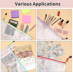 EOOUT 72pcs Mesh Zipper Pouch, A4 Size, 12 Colors Zipper Bags for Organizing Storage, Waterproof Puzzle Bag, Zipper File Bags for Board Games and School Office Supplies