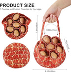 Egg Collecting Basket, Canvas Egg Basket for Gathering with 7 Pouches for Chicken, Duck, Goose, Bird, Various Poultry Collection (Feathers)