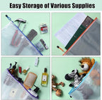 EOOUT 36pcs Mesh Zipper Pouches for Organizing, Zipper Bags, 16x11 Inches Large Puzzle Bags, 12 Colors Storage Bag Zipper File Bags for Office Supplies