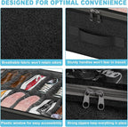 Under Bed Shoe Storage Organizer for Closet, Fits 32 Pairs Underbed Shoes Box Storage Containers Under the Bed Storage Foldable with Sturdy Handles&Clear Window for College Dorms Black, Set of 2