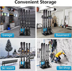 Ski Storage Rack-Holder Garage - Freestanding Ski Equipment Organizer Ski Boot Snowboard Rack Stand Snow Gear Storage