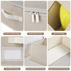 2 Pack Hat Storage for Baseball Caps-Holds Up to 48 Caps, Hat Organizer for Closet Stackable Hat Box with Cardboard, Dustproof Baseball Cap Organizer with 2 Handles for Home Travel (Beige, 2Pack)