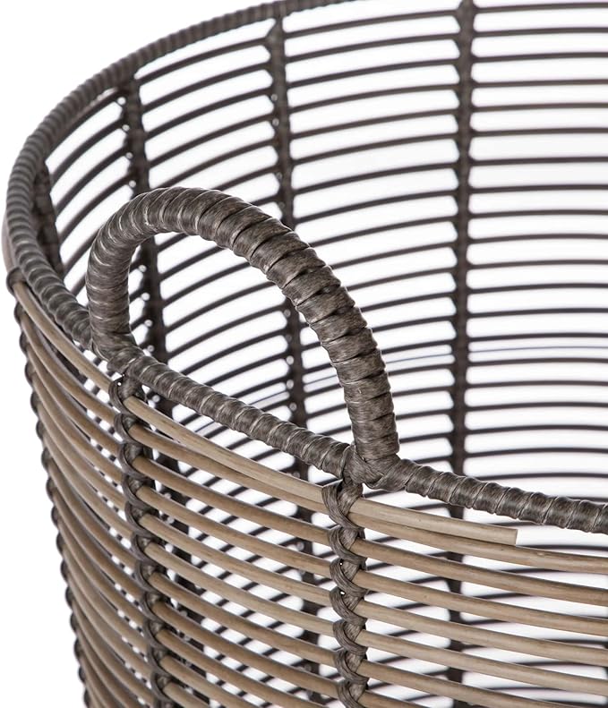 Laundry Baskets Extra Large Round Poly Rattan Multipurpose Blanket Basket Storage Basket for College, Dorm, Family