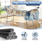 APEXCHASER Clothes Drying Rack Foldable, Large Drying Rack Clothing Retractable, Metal Clothes Airer for Bedding Towel Sweater Heavy Duty, Indoor Outdoor Use, 21.9"W x 100"L x 39"H, No Assembly, Grey