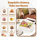 4 Pack Cupcake Boxes, Hold 12 Standard Cupcakes, Cupcake Containers with Window and Inserts, High Grade Cupcake Holder, for Birthday Holiday Party, Supplies for Cupcakes, Desserts and More