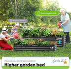 Quictent Raised Garden Bed Galvanized Raised Beds for Gardening Vegetables with Cover 6x3x2 ft Tall Metal Planter Box Outdoor Use (Green)