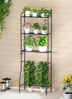 3-Tier Over The Toilet Storage, Bathroom Organizer, Space-Saving, Above Toilet Storage Rack with 4 Hooks and Paper Holder, Metal Shelf, Black