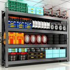 4-Tier Heavy Duty Garage Shelving Unit, 5000lbs Adjustable Garage Shelves 71" W x 24" D x 71" H Metal Shelving, Utility Rack Shelf, Industrial Shelve Units for Storage Warehouse Pantry Closet
