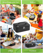 Small Lunch Box Insulated Lunch Bag for Women Men, Bento Kids Lunch Box, Compact Portable Thermal Meal Cooler Bags with Buckle Handle for Work & School, Black 5L