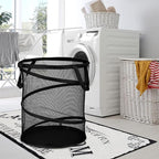 BATTOO Collapsible Laundry Baskets, Foldable Hamper for Laundry, Extra Large Pop Up Laundry Hamper 113L with Portable Bag Mesh Clothes Hamper for Bathroom, Campout, Dorm or Travel