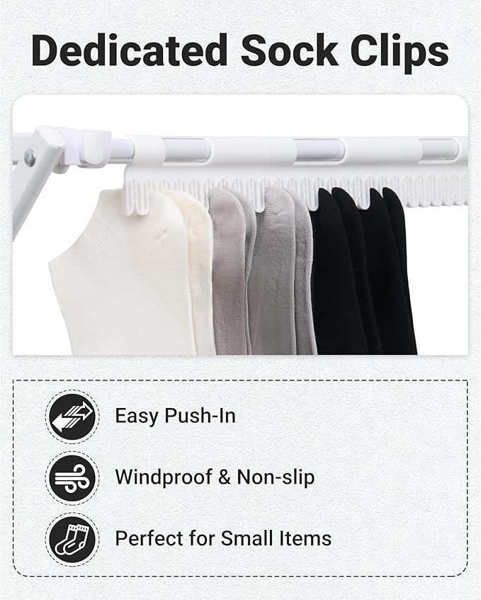 4-Tier Clothes Drying Rack, 4ft High Foldable Drying Rack Clothing for Indoor & Outdoor, Portable Collapsible Laundry Dryer for Laundry Room and Apartment, White 29" L x 49" H x 11.5" W