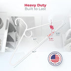 Neaties Heavy Duty Clothes Hangers 100+ Pack (162 Count) – Made in the USA – 8lb Capacity Plastic Hangers for Adult Clothing – Durable for Pants, Coats, Jackets, or Jeans – White & Blue
