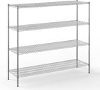 21" Deep x 72" Wide x 64" Height Wire Shelving Kit | 4-Tier | NSF Commercial Storage Rack Unit