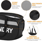 Collapsible Laundry Baskets, Tear-proof Dirty Clothes Hampers for Laundry, Foldable Laundry Basket with Dual Handles, Easy to Carry Pop Up Hamper for Bedroom, Bathroom, Dorm, Laundry Room Black