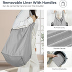 STO STO Laundry Hamper, 90L Rolling Laundry Sorter Cart with Removable and Washable Liner Bag, Clothes Hamper with Wheels and Metal Handle for Laundry Room and Bedroom, Gray