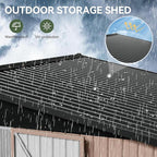Aoxun 10'x12' Outdoor Metal Storage Shed with Lockable Door & Sloping Roof- Ideal for Tools, Garden Equipment & Bikes, Perfect for Patio Placement(Brown)