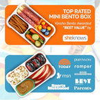 Small Snack Containers for Kids Toddlers - 3 Compartments (Set of 2) - Leak-proof Reusable Snack Boxes with Lids - BPA-Free Mini Bento Lunch Box - Ideal for School,Holds 2 Cups (Teal Blue + Orange)