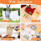 Senbowe 48 Pack Colorful Plastic Clothespins,Heavy Duty Clothes Pins Clips with Springs,Non-Slip Clips for Hanging Clothes,Towels,Crafts,Picture Clips Food Package Clips,Air-Drying Clothing Pin Set