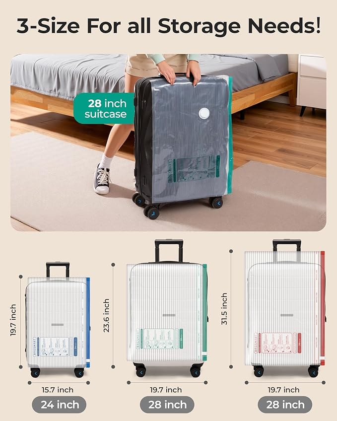 BAGSMART Vacuum Storage Bags for Travel with Rechargeable Air Pump, Portable Space Saver Bags for Travel & Home, Vacuum Compression Seal Bag for Clothing, Blanket, 15 Pack Multicolor