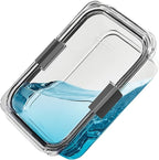Rubbermaid Brilliance Food Storage Container, Large, 9.6 Cup | Clear | Pack of 2