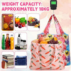 Paterr 50 Pack Reusable Foldable Grocery Bags 10 Patterns Bulk Shopping Totes Pocket Size Bags for Supermarket