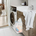 5Pcs Hanging Laundry Bags for Socks with S Hooks,12 X 10 inch 5 Color Mesh Laundry Bags for Washing Machine