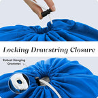 Handy Laundry Bag Shoulder Strap Extra Large - Drawstring Locking Closure, Durable Material, Heavy Duty Stitching, Hands Free Carrying - Perfect College Dorm (Blue, 30" x 40")
