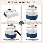 Laundry Hamper, 85L Tall Laundry Basket with Leather Handles, Rectangle Large Clothes Hamper for Organizing, Cotton Woven Laundry Baskets Storage Hampers for Bedroom, Nursery, Living Room