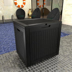 36 Gallon Outdoor Deck Box,Waterproof Resin Outdoor Storage Boxes, Outside Storage Lockable Container for Garden Tools,Indooor Cushions,Accessories (Black)
