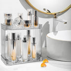 Bathroom Counter Organizer Cosmetics Skincare Organizers Skincare Makeup Organizer Countertop Holder for Perfume-2 Tier-Grey