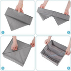 Bra Storage Drawers Organizer for Clothing Underwear Dresser Drawer Organizer Dividers Foldable Storage Cube Bins for Bra, Underwear,3 Pack （Grey）