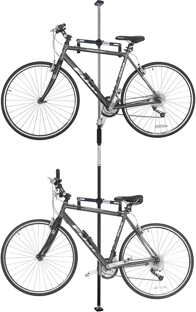 SPAREHAND Q-RAK II - Dual Bike Storage System - CP - Bike Rack Garage Storage - Indoor Bike Storage for 2 Bikes (Black)