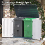 UDPATIO 4.5' x 2.5' Outdoor Storage Shed Horizontal Outdoor Trash Can Storage Box Plastic Shed Resin Cabinet,White & Grey,35 Cu.Ft