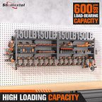 66" W Super Large Power Tool Organizer Wall Mount,Heavy Duty Cordless Tool Organizer with 18 Drill Holder,600 Lbs Capacity 4-Layer Garage Organization for Garage and Workshop (Black)