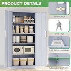 INTERGREAT Metal Storage Cabinet, 72" H Lockable Steel Cabinets with Locking Doors, Storage Locker with Adjustable Shelves for Office, Home, Garage, Gym, School (Cement Grey)