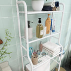 3-Shelf Bathroom Organizer Over The Toilet Space Saver Over The Toilet Rack Bathroom Corner Stand Storage Organizer (White)