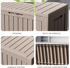 80 Gallon Waterproof Resin Deck Box, UV Resistant Outdoor Storage for Garden, Patio, Porch, Delivery（Black，80 Gallon）