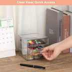 BTSKY Clear Acrylic Storage Organizer with Drawers, 3-Layer Desktop Organizer for Office Essentials, Multi-Purpose Stackable Container for Bathroom Vanity, Desk Makeup Jewelry Container Storage Box