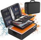 DocSafe 5200°F Document Organizer with Lock, Upgraded Heat Insulated Fireproof＆Water-Resistant Box 8 Layers File Organizer, Portable Home Travel Safe Storage for Important Documents and More