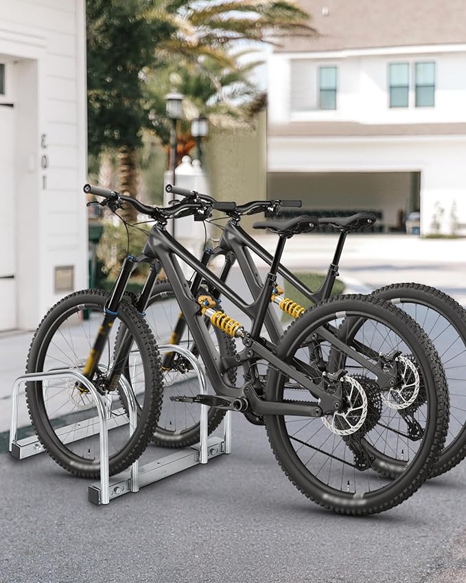 Bike Floor Stand, Freestanding Bike Parking Rack for Garage, Heavy Duty Bicycle Storage Organizer Fit 22-28" Wheels & 2.2" Tire Width,Indoor Outdoor Bike Storage Stand for Home, Apartment, Bike Shop