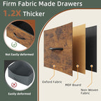 3 Drawer File Cabinet with Charging Station, 45''H, 3-Tier Filing Cabinet for Home Office, 11''*16'' for Small Printer, Fabric Drawer Fits Letter/A4, Tall Printer Stand, Rustic Brown