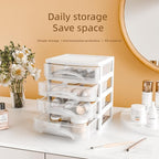 Gonice White Desk 4 Drawer Organizer, Plastic Small Drawer Storage, Desk Storage for Office and Home